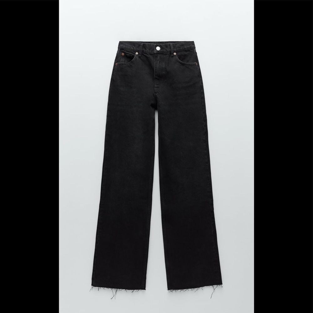 ZARA Women’s Wide Leg Hi Rise Full Length Jeans.